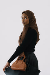 Tonal Tartan Square Satin Hijab Large